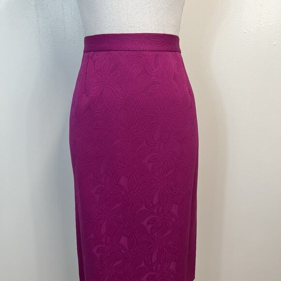 Le Suit Woman Skirt Suit Plus size 14W Pink Vienna Berry Embossed Career Wedding - Picture 9 of 13